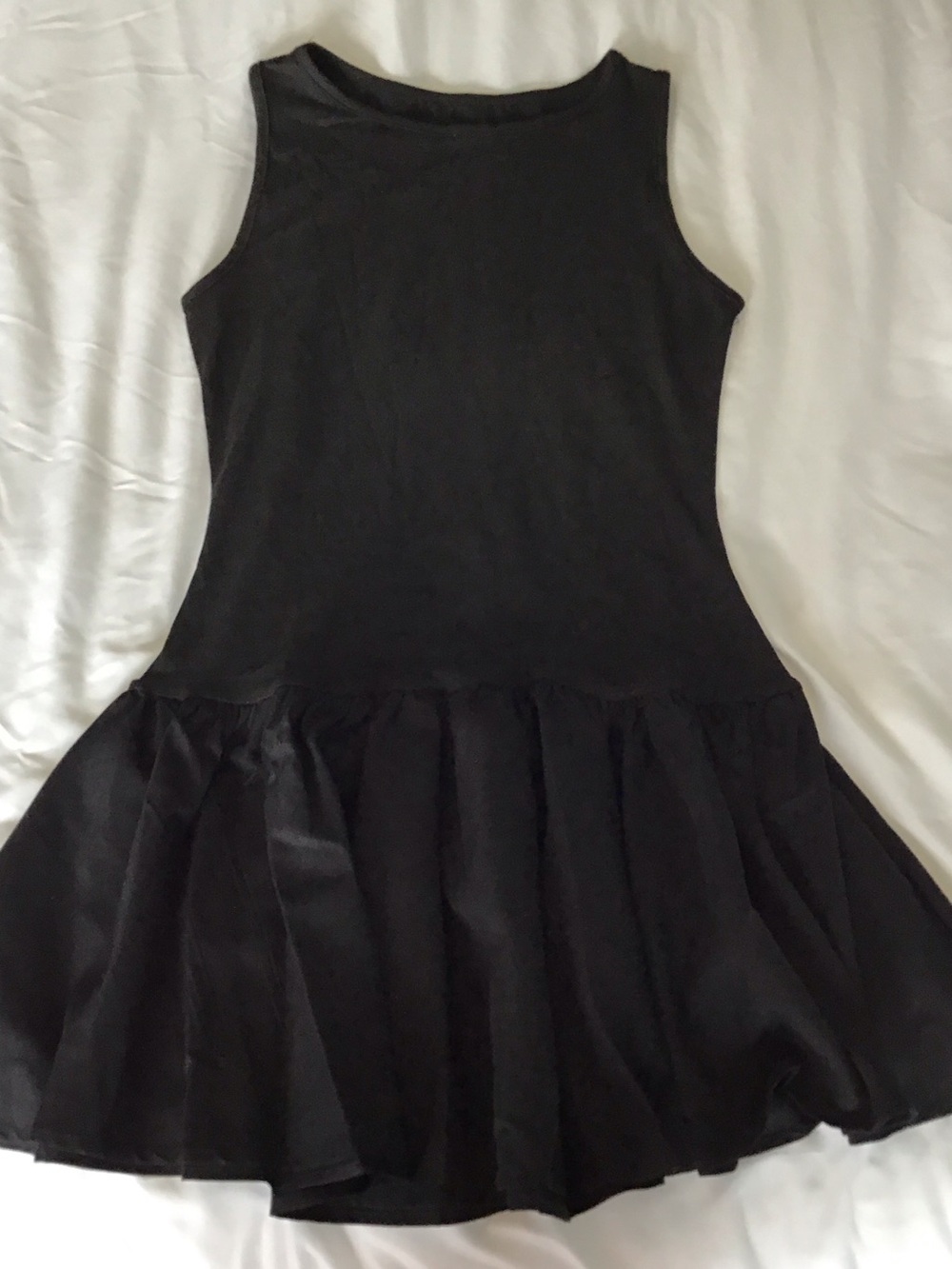 NWOT Black Sleeveless Ruffle Hem Dress